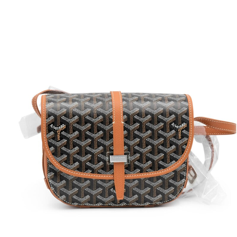 Goyard Goyardine Belvedere II Black/Tan PM Messenger Bag