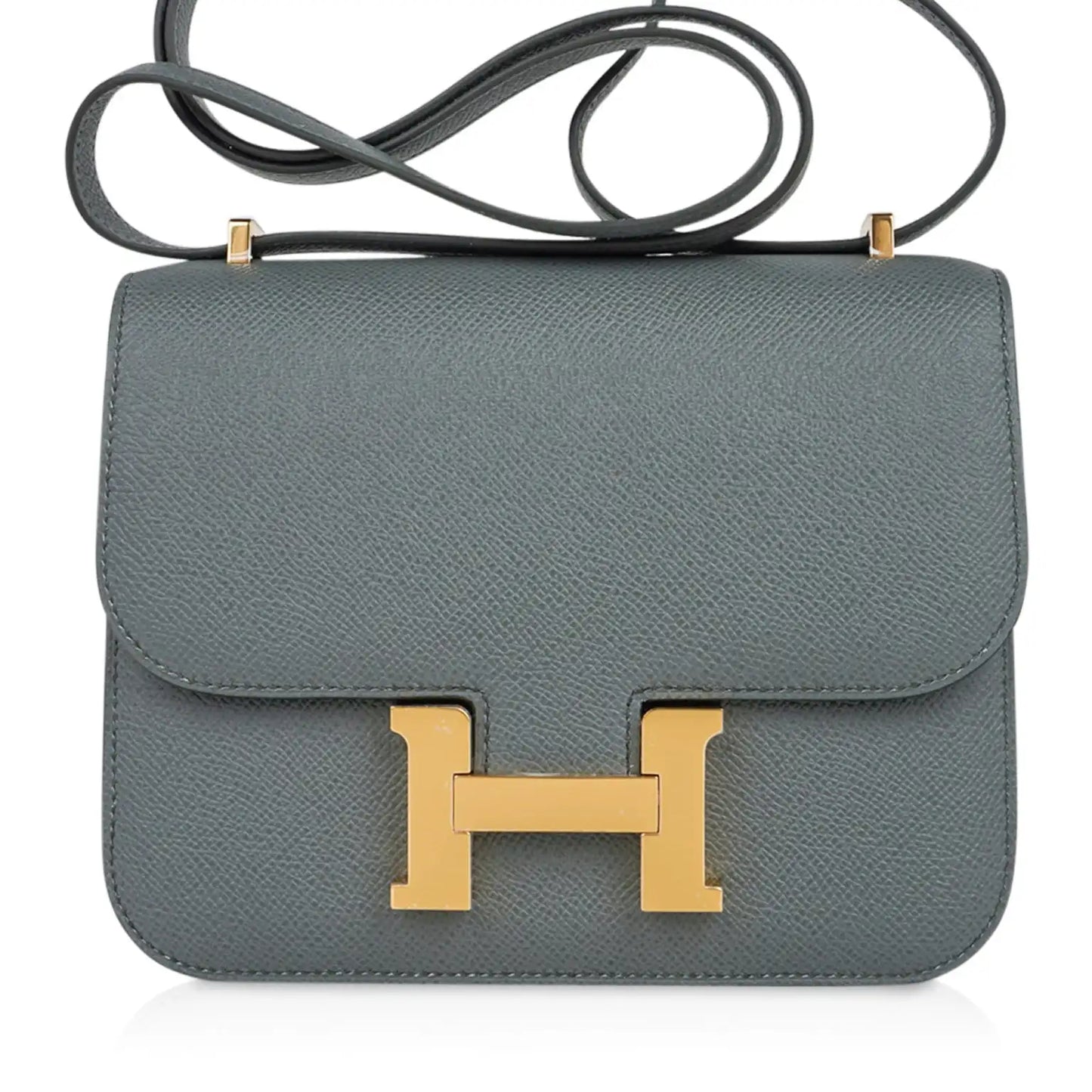 HERMES constance 18 vert amande with GOLD hardware