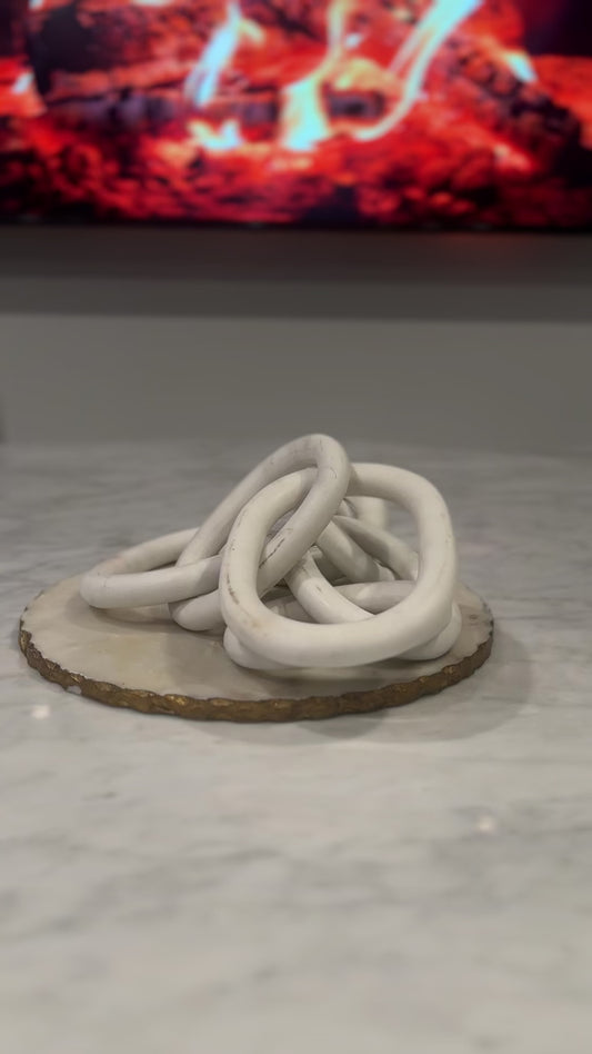 White Marble link, decorative chain