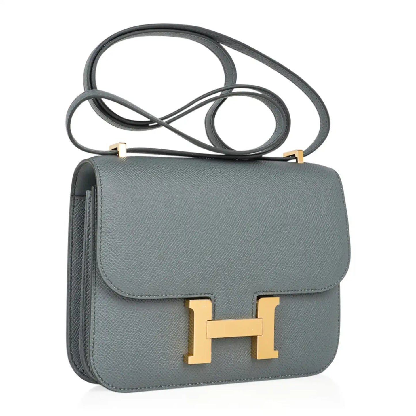 HERMES constance 18 vert amande with GOLD hardware